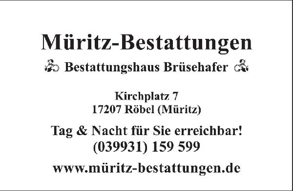 Müritz-Bestattungen Inh. T. Brüsehafer - 1