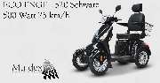Muldex GmbH - E-Vierradroller Eco Engel 520 Schwarz 500 Watt 25 km h / Straßenzulassung