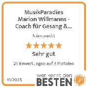 MusikParadies Marion Willmanns - Coach für Gesang & Stimme, Gesundheit & TraumaHilfe - werkenntdenBESTEN.de Qualitätssiegel
