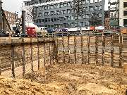 Nolte Grundbau GmbH - Faulenstraße Bremen - Trägerbohlwandverbau / Berliner-Verbau zur Erstellung eines Neubaus