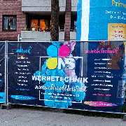 Wir gestalten, drucken und montieren deine Werbebanner / Bauzaunbanner