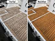 Oberflächen-Team - Teakdeck-Aufbereitung auf der Badeplattform