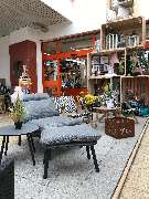 OBI Markt Dingolfing - Eingangsbereich mit Muster einer Gartengestaltung.