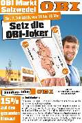 OBI Markt Salzwedel - Verkaufsoffener Sonntag im OBI Salzwedel07.Juli 201913:00 bis 18:00 Uhr