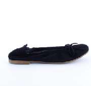 Oselot Kinderschuhe GbR - Clic! Ballerina schwarz Velour mit Schleife_Oselot Kidnerschuhe GbR