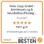 Peter Zupp GmbH - Entrümpelung & Haushaltsauflösung Düsseldorf - werkenntdenBESTEN.de Qualitätssiegel