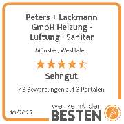 Peters + Lackmann GmbH Heizung - Lüftung - Sanitär - werkenntdenBESTEN.de Qualitätssiegel