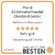 Pfand &Edelmetallhandel Oberland GmbH - werkenntdenBESTEN.de Qualitätssiegel