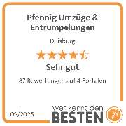 Pfennig Umzüge & Entrümpelungen - werkenntdenBESTEN.de Qualitätssiegel