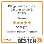 Pflege mit Herz D&K Gärtner GmbH & Co.KG - werkenntdenBESTEN.de Qualitätssiegel