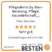 Pflegedienst by Max - Beratung, Pflege, Hauswirtschaft, Betreuung und Haushaltshilfe - werkenntdenBESTEN.de Qualitätssiegel