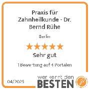 Praxis für Zahnheilkunde - Dr. Bernd Rühe - werkenntdenBESTEN.de Qualitätssiegel
