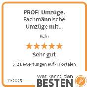 PROFI Umzüge. Fachmännische Umzüge mit Fachpersonal zum Festpreis - werkenntdenBESTEN.de Qualitätssiegel