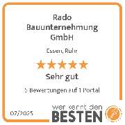 Rado Bauunternehmung GmbH - werkenntdenBESTEN.de Qualitätssiegel