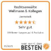 Rechtsanwälte Wellmann & Kollegen - werkenntdenBESTEN.de Qualitätssiegel