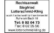 Rechtsanwalt Lotterschmid-Kling Siegfried - LOGO