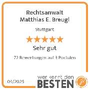 Rechtsanwalt Matthias E. Breugl - werkenntdenBESTEN.de Qualitätssiegel