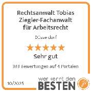 Rechtsanwalt Tobias Ziegler-Fachanwalt für Arbeitsrecht - werkenntdenBESTEN.de Qualitätssiegel