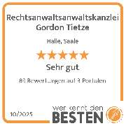 Rechtsanwaltsanwaltskanzlei Gordon Tietze - werkenntdenBESTEN.de Qualitätssiegel