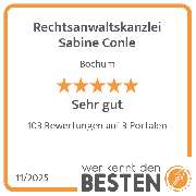 Rechtsanwaltskanzlei Sabine Conle - werkenntdenBESTEN.de Qualitätssiegel