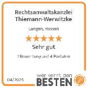 Rechtsanwaltskanzlei Thiemann-Werwitzke - werkenntdenBESTEN.de Qualitätssiegel