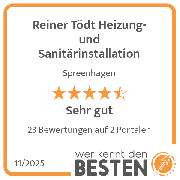 Reiner Tödt Heizung- und Sanitärinstallation - werkenntdenBESTEN.de Qualitätssiegel