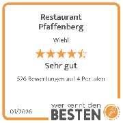 Restaurant Pfaffenberg - werkenntdenBESTEN.de Qualitätssiegel