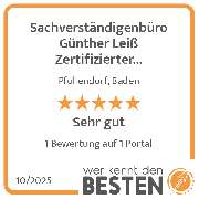 Sachverständigenbüro Günther Leiß Zertifizierter Immobiliengutachter (DIAZert) DIN EN ISO/IEC 17024 - werkenntdenBESTEN.de Qualitätssiegel