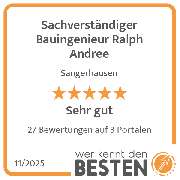 Sachverständiger Bauingenieur Ralph Andree - werkenntdenBESTEN.de Qualitätssiegel