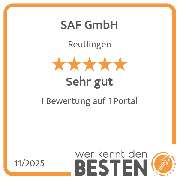SAF GmbH - werkenntdenBESTEN.de Qualitätssiegel