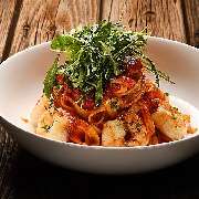 Salve Pizza - Tagliatelle con Gamberi e Rucola