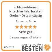 Schlüsseldienst Nitschke Inh. Torsten Grebs - Ortsansässig - werkenntdenBESTEN.de Qualitätssiegel