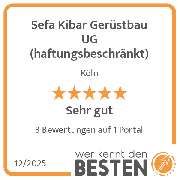 Sefa Kibar Gerüstbau UG (haftungsbeschränkt) - werkenntdenBESTEN.de Qualitätssiegel