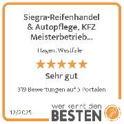 Siegra-Reifenhandel & Autopflege, KFZ Meisterbetrieb Inhaber Gürsel Özcelik e.K. - werkenntdenBESTEN.de Qualitätssiegel