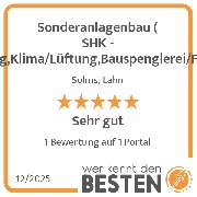 Sonderanlagenbau ( SHK - Sanitär,Heizung,Klima/Lüftung,Bauspenglerei/Flachdachbau ) und Designbäder ( Bäder aus einer Hand ) - Wasser,Brand und Schimmelpilzsanierung, Bautrocknung u. Leckortung - werkenntdenBESTEN.de Qualitätssiegel