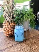 Spreegold Pankow - Best From Hawaii
eisgekühlte Kokosmilch mit blauer
Spirolina-Alge und Matchatee