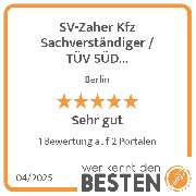 SV-Zaher Kfz Sachverständiger / TÜV SÜD Autopartner - werkenntdenBESTEN.de Qualitätssiegel
