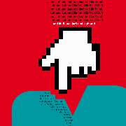 SW Kommunikation - SW Kommunikation Pixelgrafik einer Hand mit typografischen Elementen, moderne Mischung aus Digitalästhetik und Textgestaltung