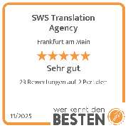 SWS Translation Agency - werkenntdenBESTEN.de Qualitätssiegel