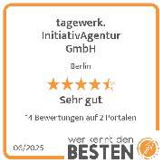 tagewerk. InitiativAgentur GmbH - werkenntdenBESTEN.de Qualitätssiegel