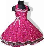Tanzkleid der 50er - Anke Beger - Kinderpetticoatkleid pink mit kleinen Blümchen