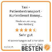 Taxi - Patiententransport - Kurierdienst Ronny Granzow - werkenntdenBESTEN.de Qualitätssiegel