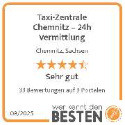 Taxi-Zentrale Chemnitz – 24h Vermittlung - werkenntdenBESTEN.de Qualitätssiegel
