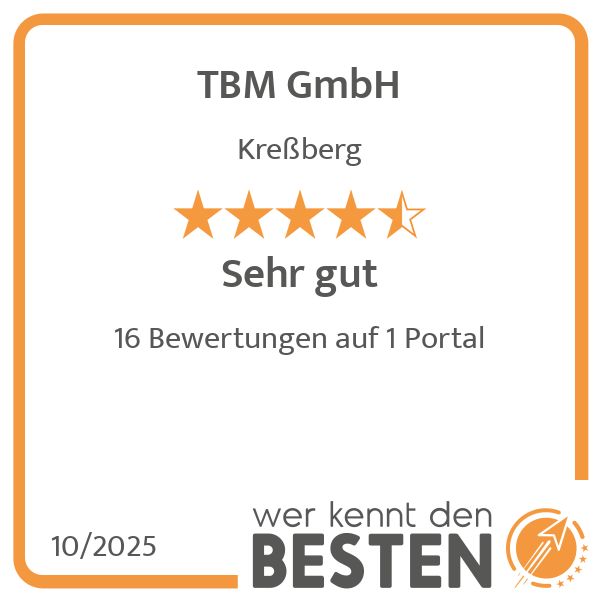 TBM GmbH - werkenntdenBESTEN.de Qualitätssiegel
