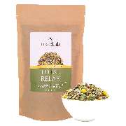 TeaClub Tee Online Shop - Total Relax ist eine Kräutertee-Mischung aus aufeinander abgestimmten Zutaten und ohne Zusätze wie Aroma, sowie ohne Koffein. Harmonisch-frischer Geschmack durch verschiedene Teekräuter. Bestandteil dieser Kräuterteemischung sind