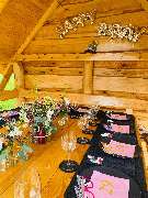 TimberTeam (Außensauna, Gartensauna, Tiny House, Gartenpavillon) - 3x3 Pavillon dekoriert