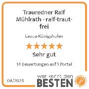 Trauredner Ralf Mühlrath - ralf-traut-frei - werkenntdenBESTEN.de Qualitätssiegel