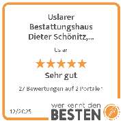 Uslarer Bestattungshaus Dieter Schönitz, Inhaber Bestattermeister Albrecht Lange, e. K. - werkenntdenBESTEN.de Qualitätssiegel