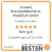 Viamed Krankenfahrdienst Frankfurt GmbH - werkenntdenBESTEN.de Qualitätssiegel
