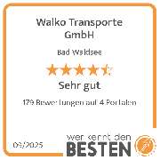 Walko Transporte GmbH - werkenntdenBESTEN.de Qualitätssiegel
